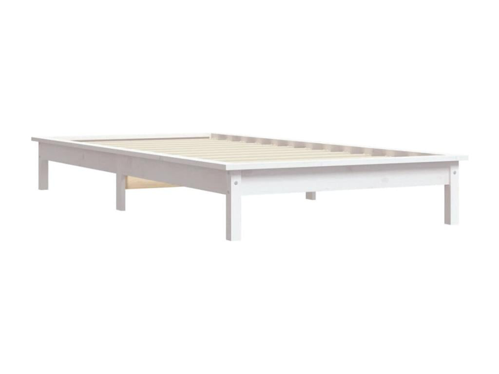 Cadre de lit Blanc 90x200 cm Bois de pin massif