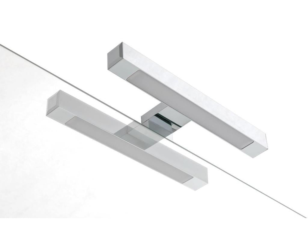 Ensemble meuble de salle de bain 2 tiroirs laqué blanc et chêne et miroir à LED Homelumiere L 80cm