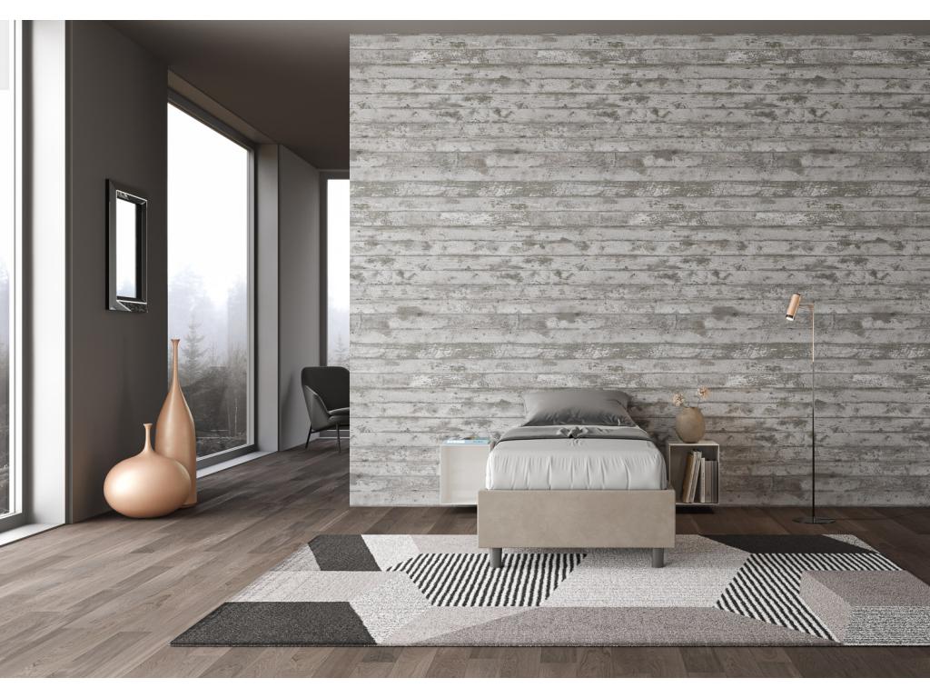 Lit Sommier sans sommier capitonné 80x190 Homelumiere sable microfibre