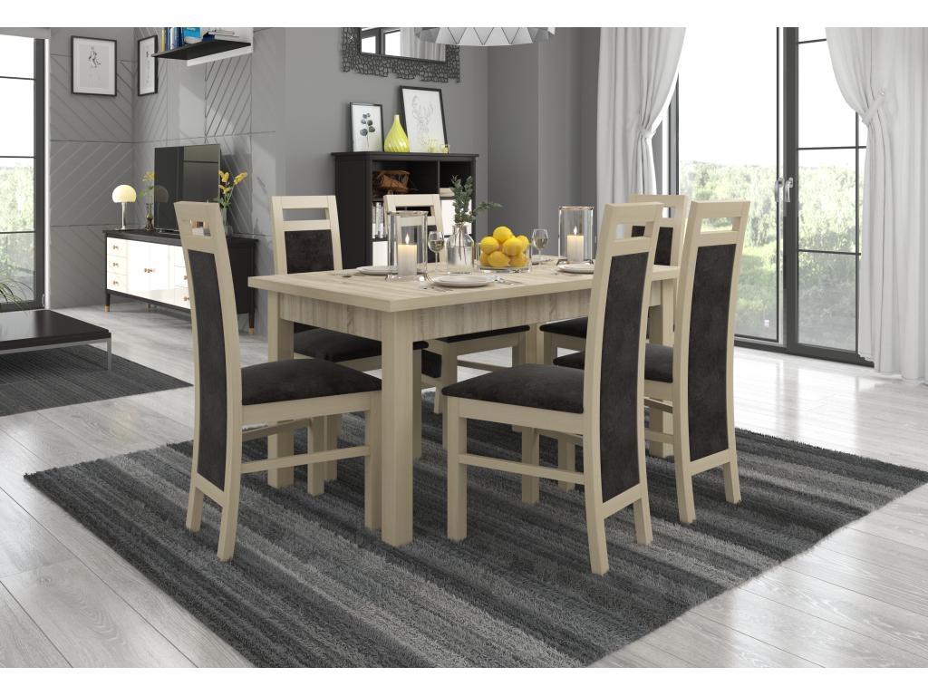 Chaise bois clair Homelumiere et tissu tissu Homelumiere-Tissu 27117