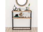 Table console Homelumiere avec surface de stockage 90x90x33.5 cm effet chêne Homelumiere