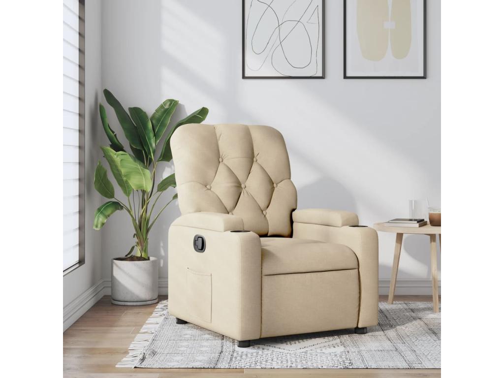 Fauteuil inclinable Crème Tissu