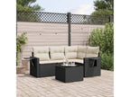 Salon de jardin 5 pcs avec coussins noir résine tressée