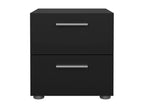 Chevet Delimoa Commode basse Table de nuit Étagère de chevet 40x40 h42 cm Noir 40063ISEV