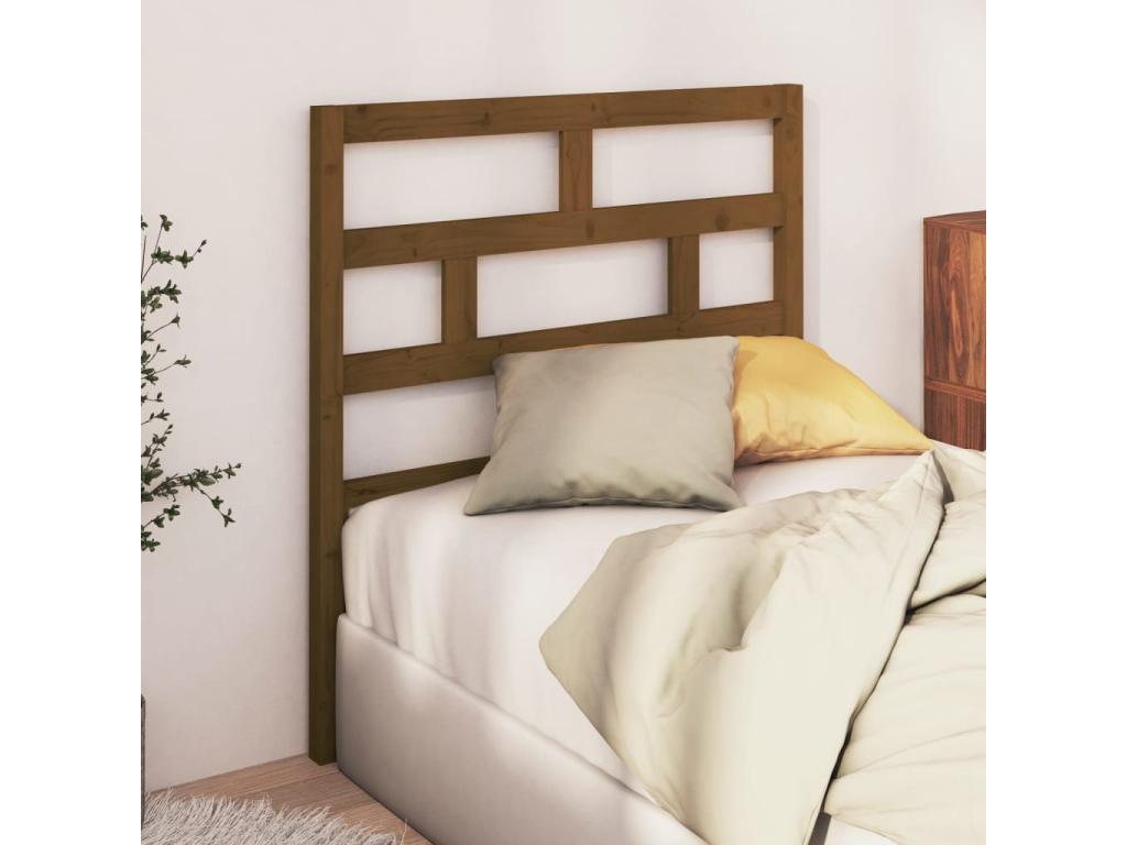 Tête de lit Marron miel 106x4x100 cm Bois massif de pin 59646VRRR