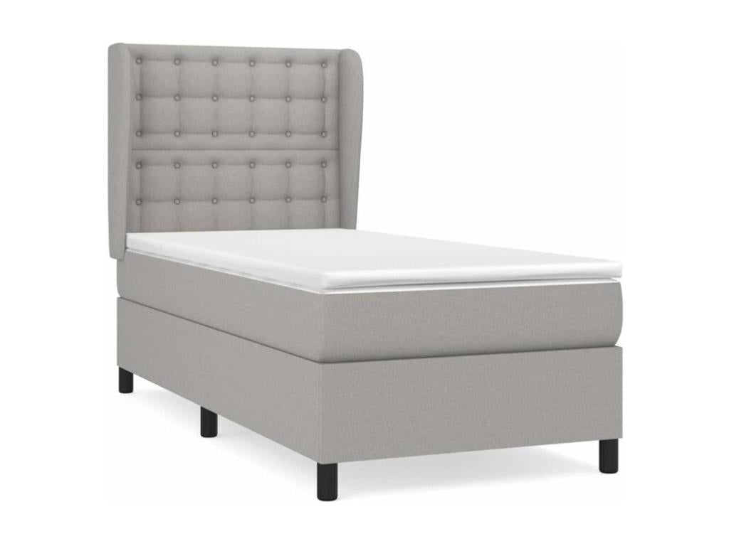 Sommier à Homelumiere de lit avec matelas Gris clair 80x200 Tissu