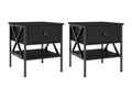 Tables de chevet 2 pcs noir 40x42x45 cm bois d'ingénierie
