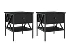 Tables de chevet 2 pcs noir 40x42x45 cm bois d'ingénierie