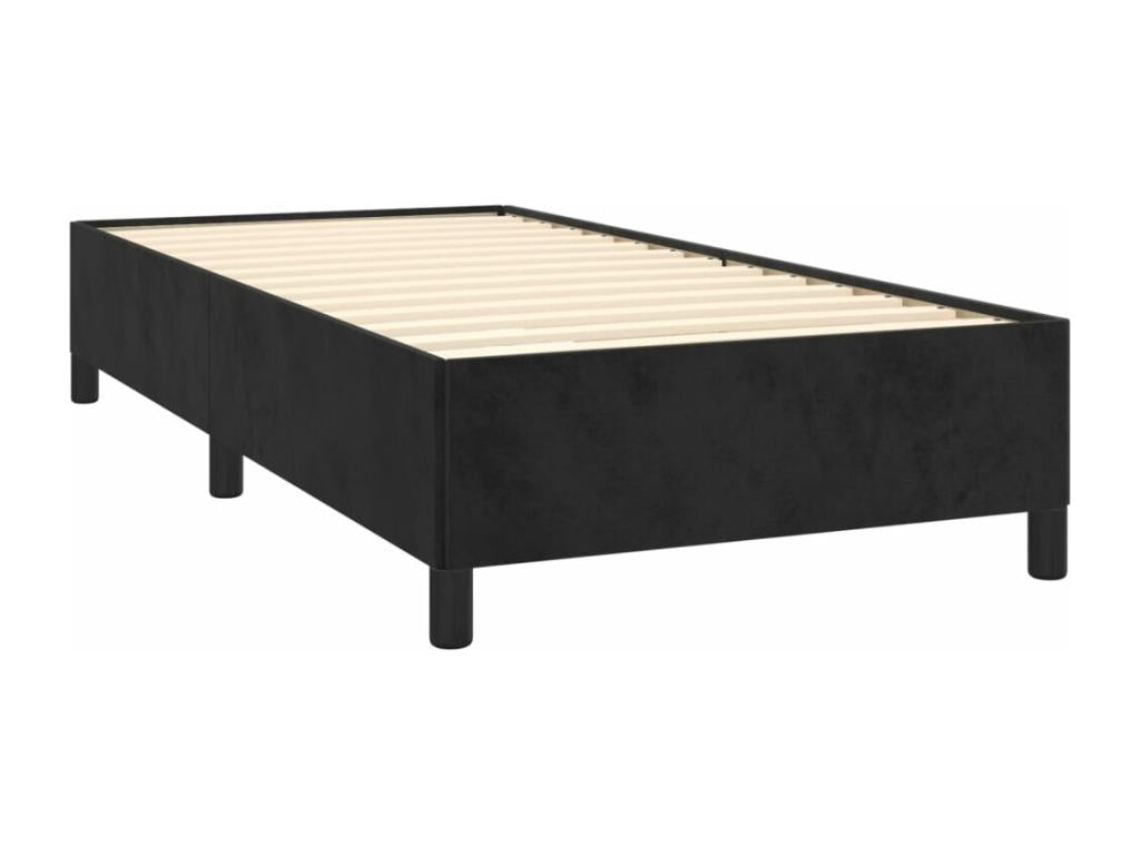 Lit à sommier tapissier avec matelas Noir 90x200 cm Velours