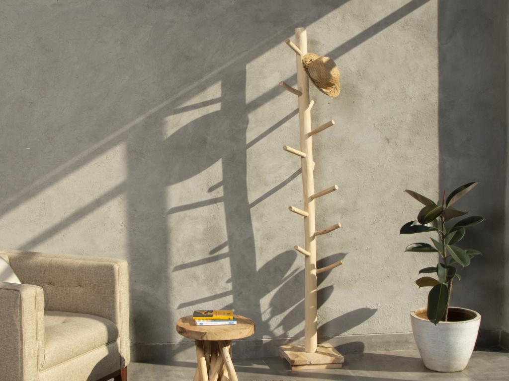 Porte-manteaux en bois de teck - Coloris Naturel - Homelumiere