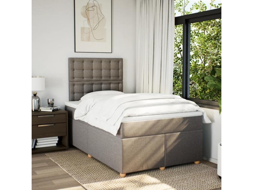 Sommier à Homelumiere de lit avec matelas Homelumiere 120x190 cm tissu