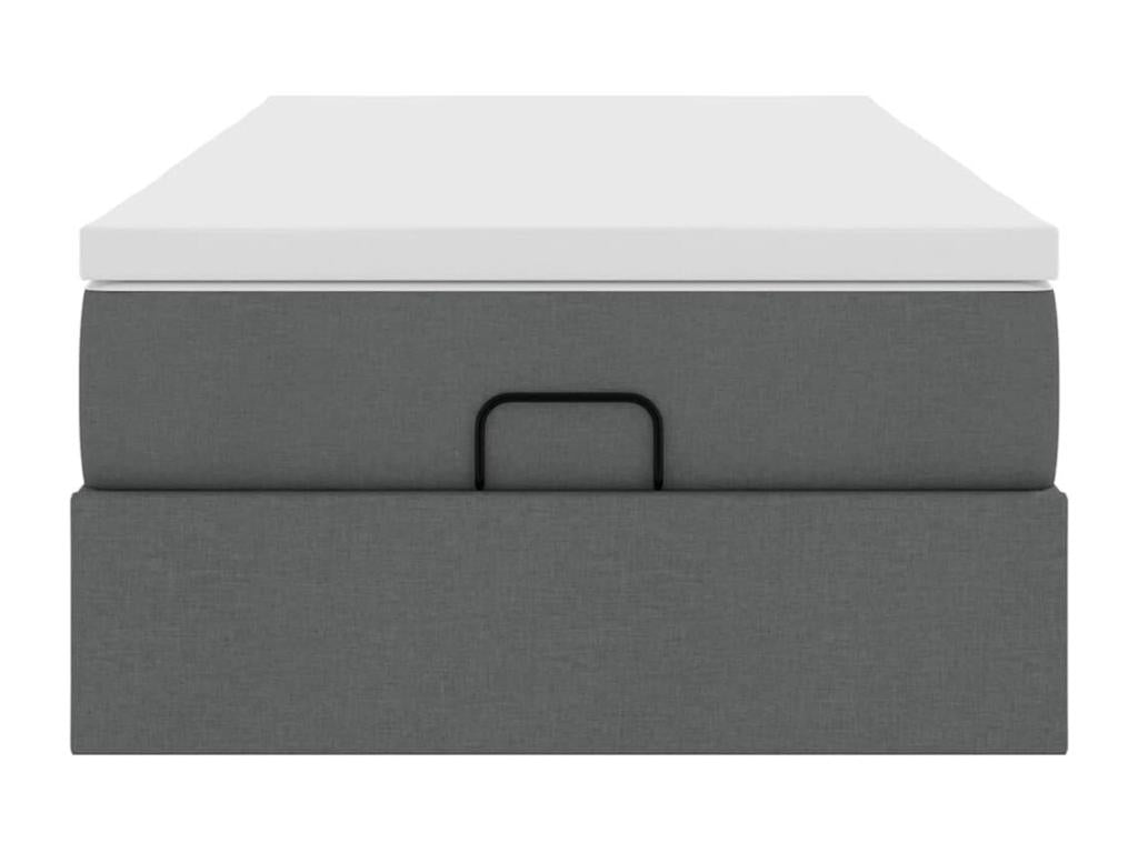 Cadre de lit Homelumiere avec matelas gris foncé 100x200 cm tissu