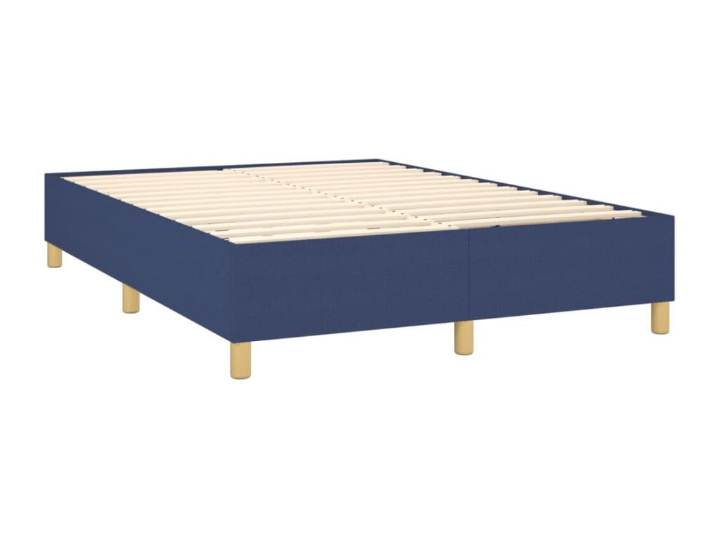 Lit à sommier tapissier avec matelas Bleu 140x190 cm Tissu