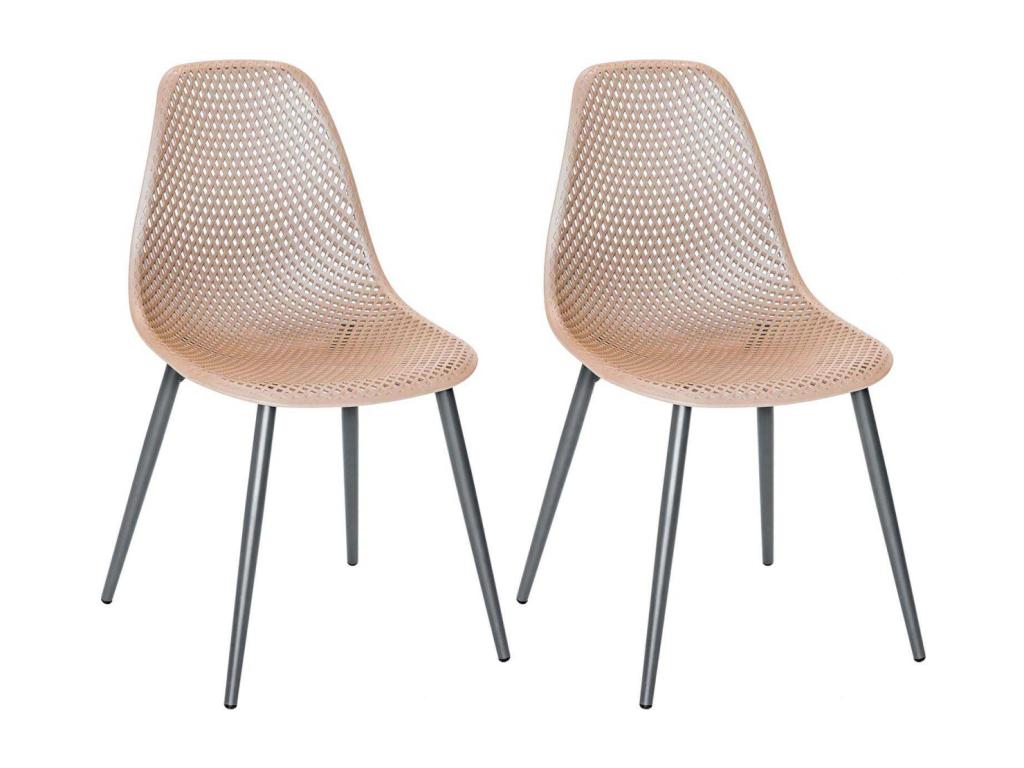 Chaise en aluminium et assise en résine Homelumiere Lot de 2