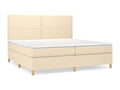 Lit à sommier tapissier avec matelas Crème 200x200 cm Tissu