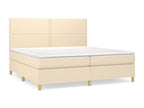 Lit à sommier tapissier avec matelas Crème 200x200 cm Tissu