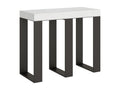Console extensible 90x40/300 cm Sintesi Frêne Blanc cadre Anthracite