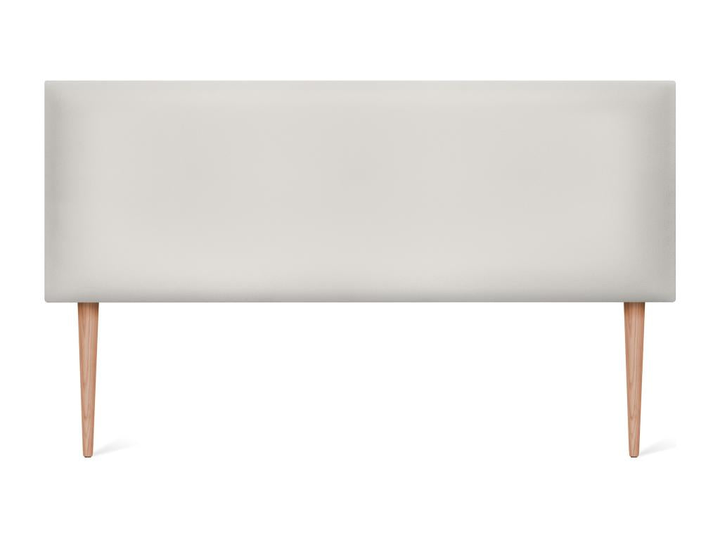 Homelumière Tête de lit simili cuir lisse 160x105cm avec pieds Lits 150/160 - Blanc Osseux