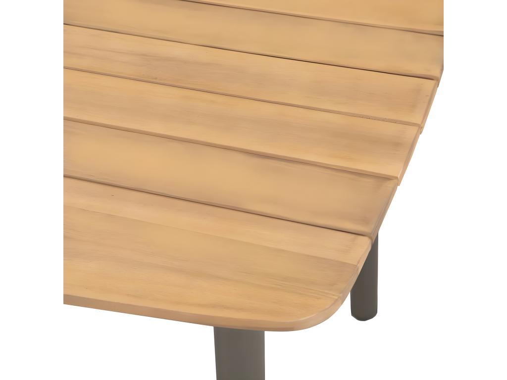 Homelumiere Premium - Table de jardin 80x80x72 cm Bois d'Homelumiere solide et acier
