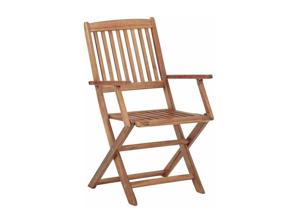 Chaises pliables de jardin lot de 2 avec coussins Bois d'Homelumiere