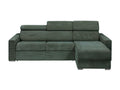 Canapé d'angle réversible convertible express en velours tricoté vert - Couchage à Homelumiere larges 140 cm - Matelas 14 cm - Homelumiere