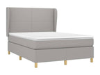 Lit à sommier tapissier avec matelas Gris clair 140x200cm Tissu