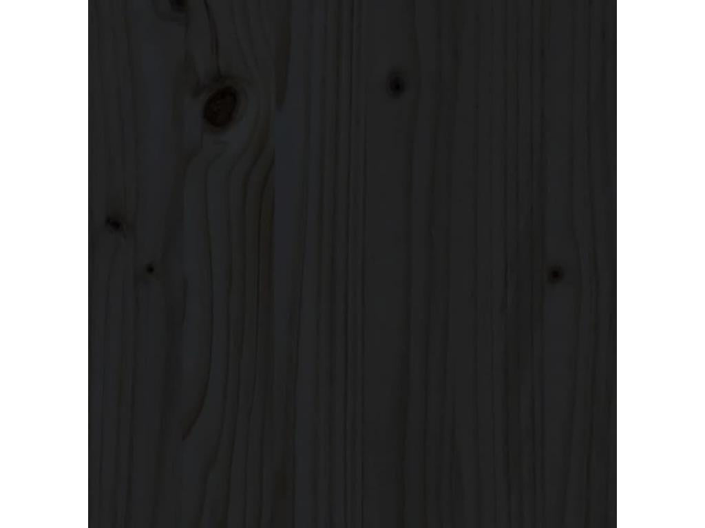 Tête de lit Noir 124x6x82.5 cm Bois massif de pin