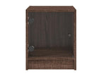 Tables de chevet et portes vitrées 2pcs chêne marron 35x37x42