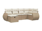 Salon de jardin avec coussins 6 pcs beige résine tressée