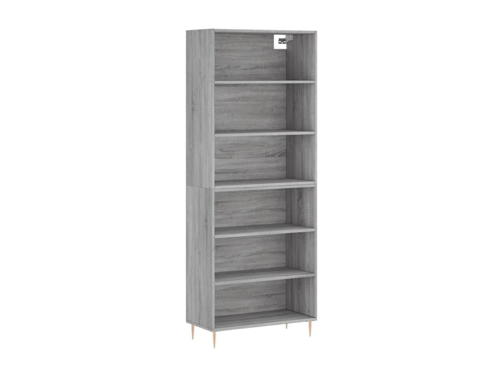 Buffet gris béton 69,5x32,5x180 cm bois d'ingénierie