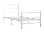 Cadre de lit métal avec tête de lit/pied de lit blanc 90x200 cm
