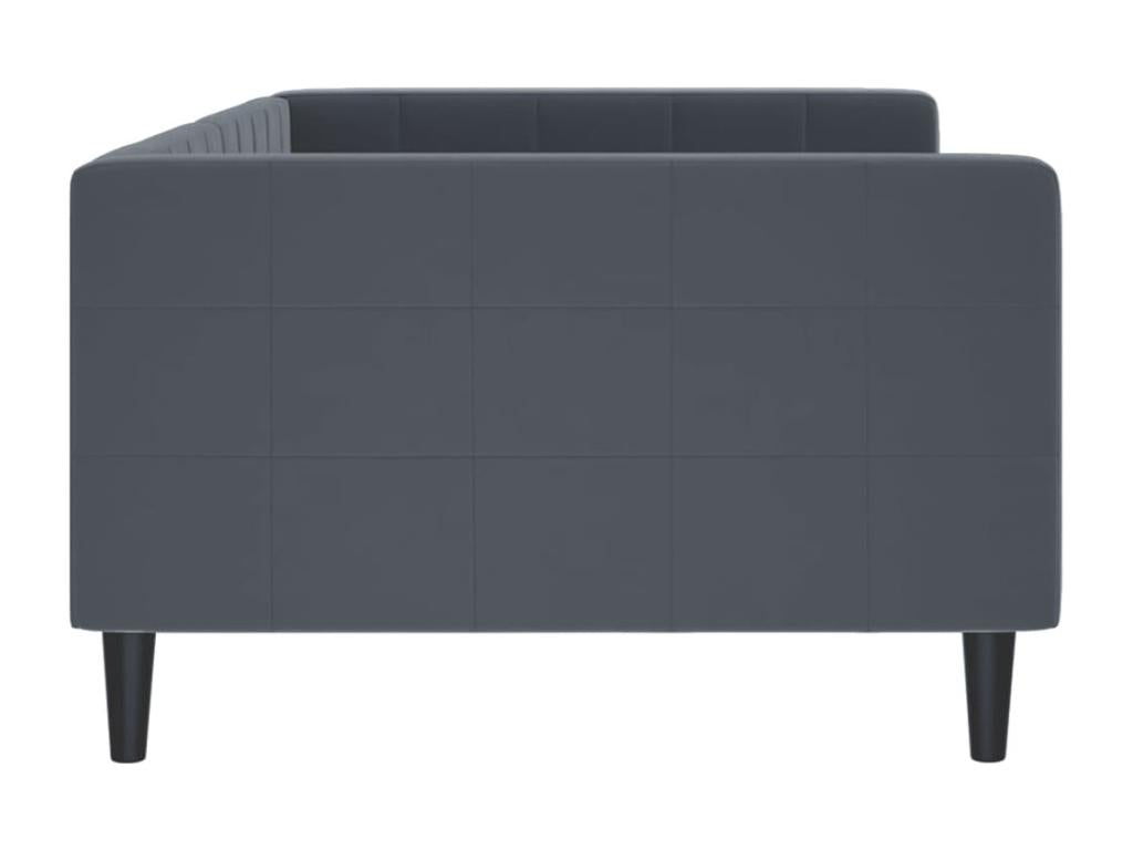 Lit de repos gris foncé 100x200 cm velours