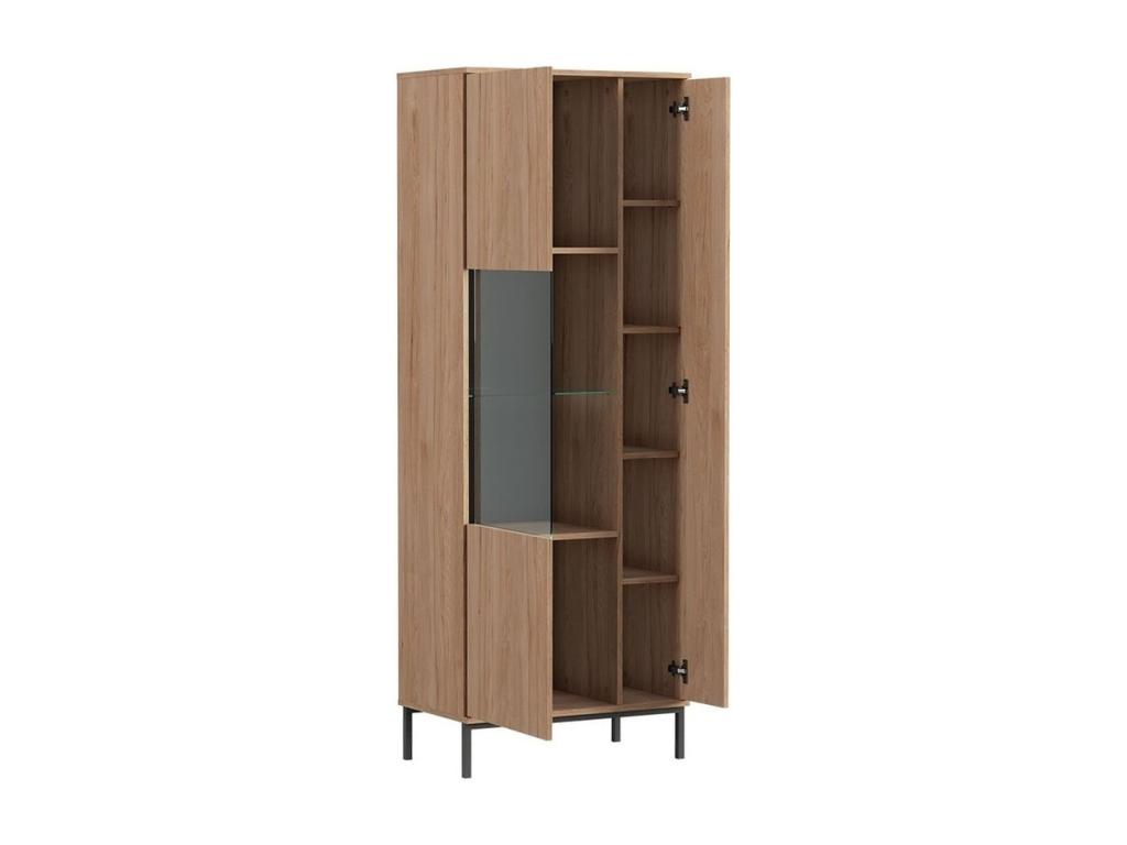 Vitrine Homelumiere 106 Noir Avec des portes Le nombre de portes 2 190x70x41cm