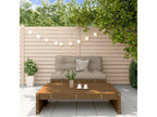Salon de jardin 2 pcs marron miel bois de pin massif