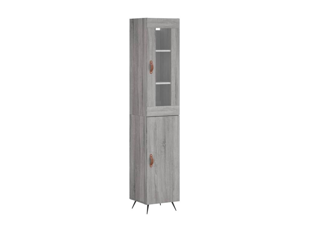 Buffet haut Homelumiere gris 34,5x34x180 cm Bois d'ingénierie
