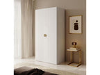 Armoire 2 portes avec tringle et tiroirs - 100 cm - blanc - Homelumiere