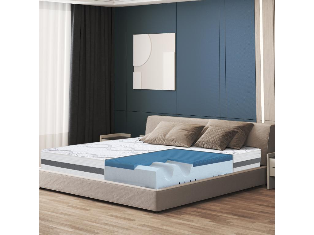 Matelas Simple 130x210 à mémoire de forme - Qualité Premium - Hauteur 22 cm - Fabriqué en Italie 68108ZYHY