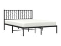 Cadre de lit métal avec tête de lit noir 135x190