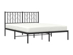 Cadre de lit métal avec tête de lit noir 135x190