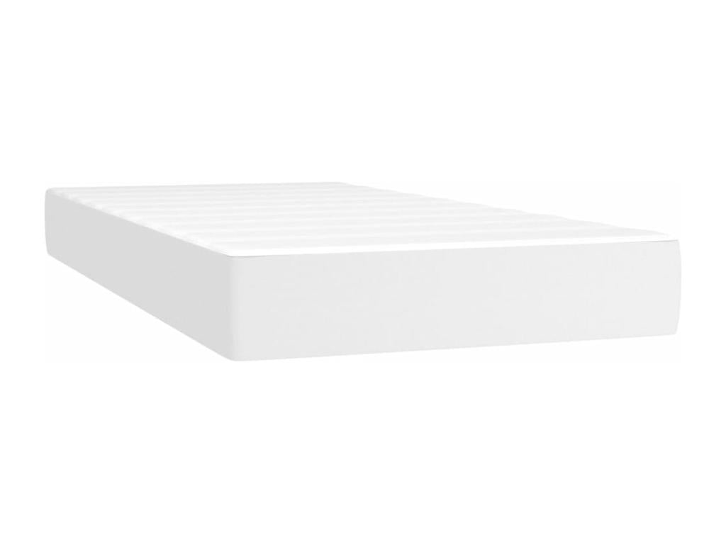 Sommier à Homelumiere de lit avec matelas Blanc 90x200 Similicuir