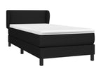 Lit à sommier tapissier avec matelas Noir 100x200 cm Tissu