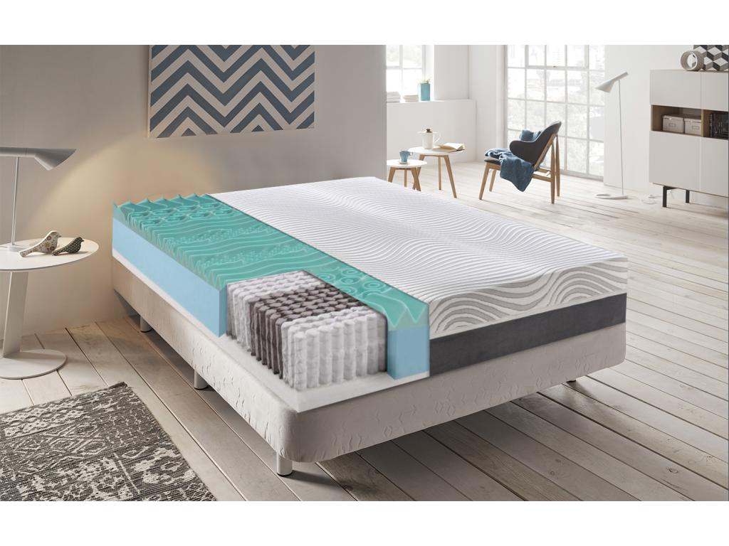 Matelas à ressorts ensachés - mémoire de forme - à 9 zones avec revêtement amovible modèle Homelumiere 135x200 cm