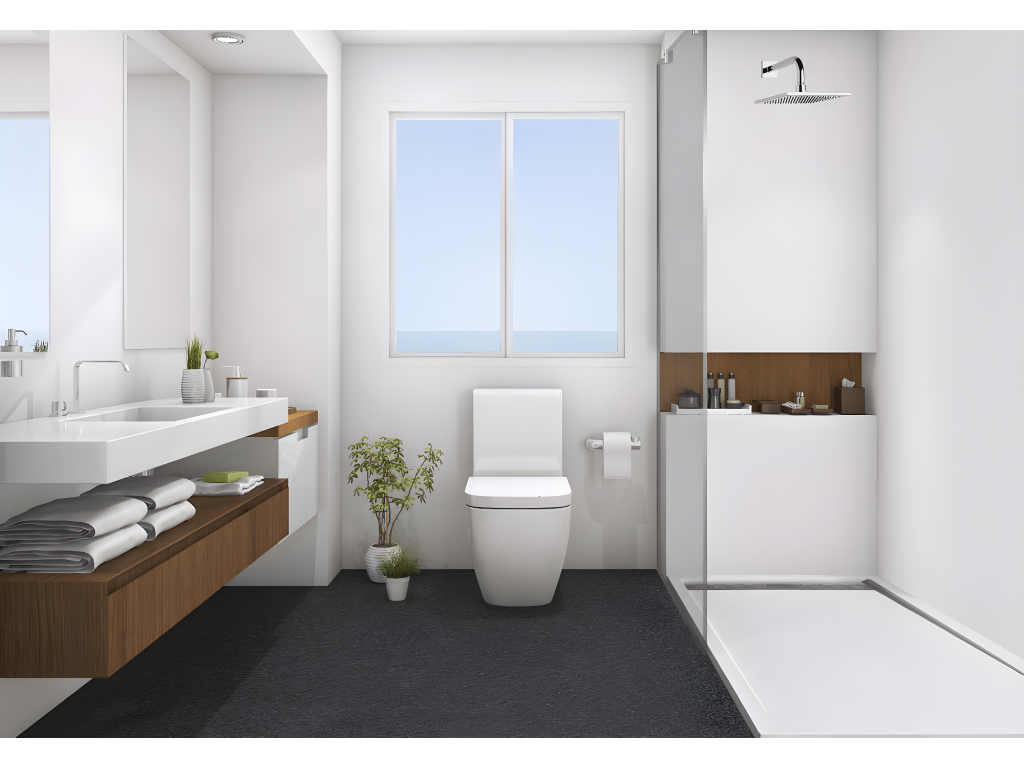 Receveur de douche 80x185 cm avec grille latérale Homelumiere Ral 9001 en résine synthétique et poudre de marbre avec drain