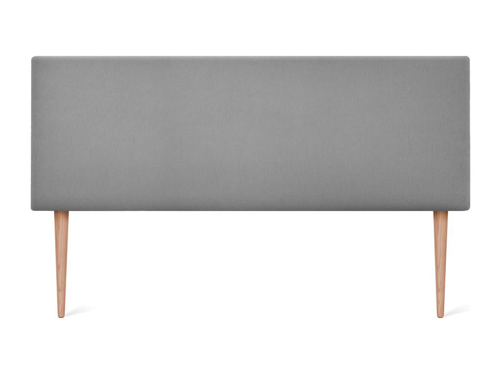 Homelumiere Tête de lit en tissu Homelumiere lisse 150x105cm avec pieds Lits 150 - Gris