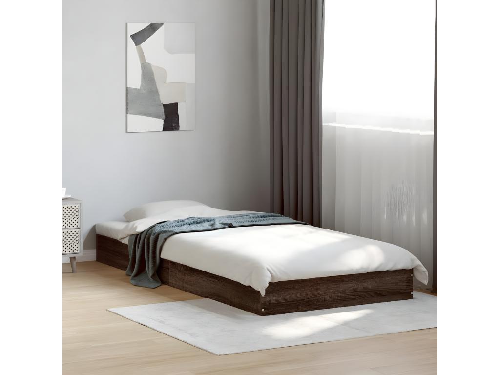Cadre de lit chêne marron 90x200 bois d'ingénierie
