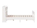 Lit bibliothèque sans matelas blanc 135x190 cm bois pin massif 35187OWLU