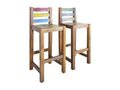 Tabourets de bar lot de 2 bois massif de récupération