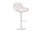 Lot de 2 Tabouret de bar - Similicuir PVC / Métal noir mat - Blanc - Homelumiere