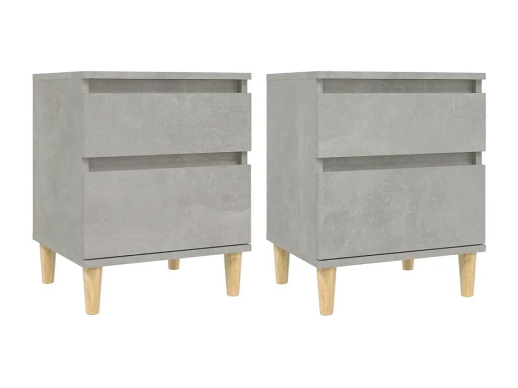 Homelumiere Premium - Tables de chevet 2 pcs Gris béton 40x35x50 cm