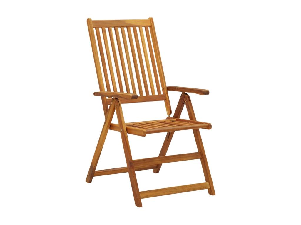 Chaises inclinables de jardin 4 pcs avec coussins Bois d'Homelumiere 19